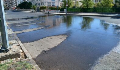 Diyarbakır’da parkın sulama arızası binlerce litre suyu boşa akıttı