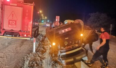 İstasyon Mahallesi’nde kaza: Otomobil devrildi, 3 yaralı