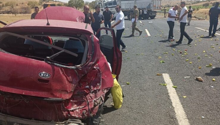 Mardin’de tır ile otomobilin çarpıştığı kazada 3 kişi yaralandı