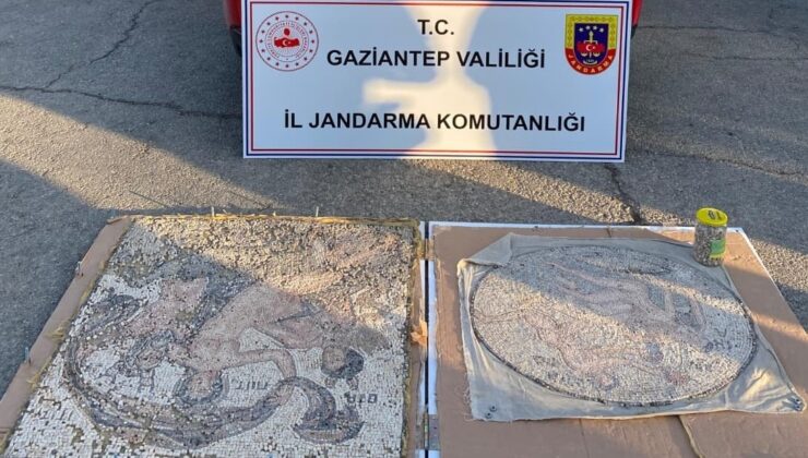 2 tarihi mozaik ele geçirildi, 3 şüpheli gözaltında