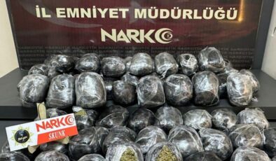Durdurulan iki otomobilde 22 kilo 150 gram skunk ele geçirildi