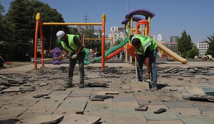 Mardin’de park yenileme çalışması başladı