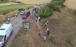 Şarampole devrilen otomobilin sürücüsü öldü