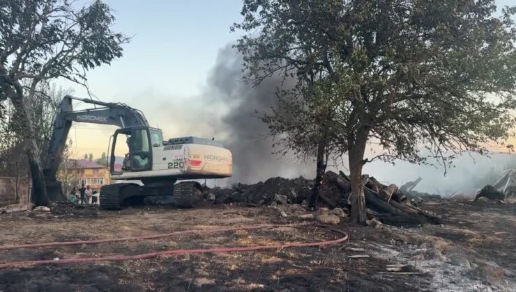 Tarlada başlayan yangında 3 ev, 2 ahır ve 2 samanlık yandı