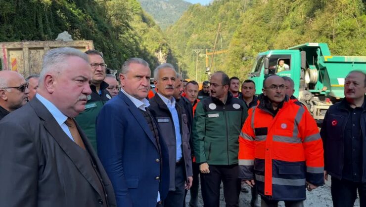 Bakanlar Uraloğlu ve Bak, Çamlıhemşin-Ayder Yaylası yolunda devam eden çalışmaları inceledi