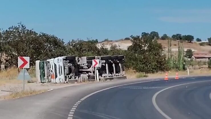 Devrilen amonyum nitrat yüklü tankerin sürücüsü yaralandı