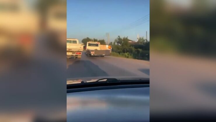 Düğün konvoyunda trafiği tehlikeye düşüren çekici sürücüsüne cezai işlem