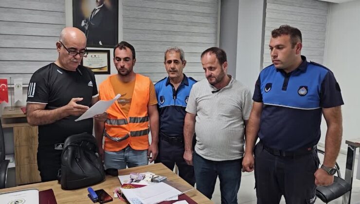 İşçinin bulduğu içerisinde döviz ve altın olan çanta sahibine ulaştırıldı
