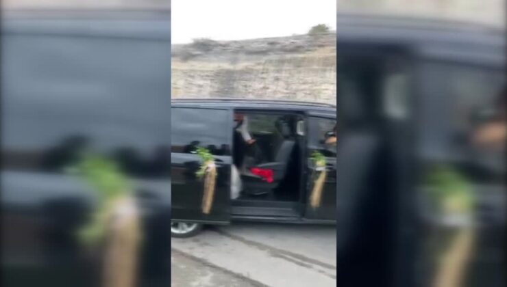 İtfaiyecilerden mesai arkadaşlarının düğün konvoyuna sürpriz