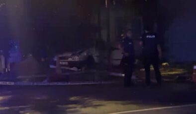 Tabela direğine çarpan otomobilin sürücüsü öldü