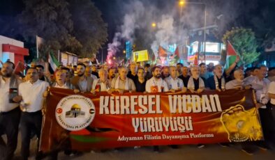 Adıyaman’da Filistin ve Küresel Sumud Filosu’na destek yürüyüşü yapıldı