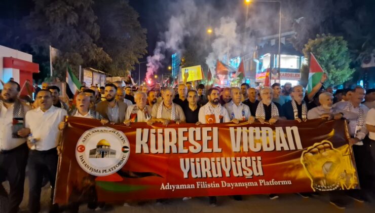 Adıyaman’da Filistin ve Küresel Sumud Filosu’na destek yürüyüşü yapıldı