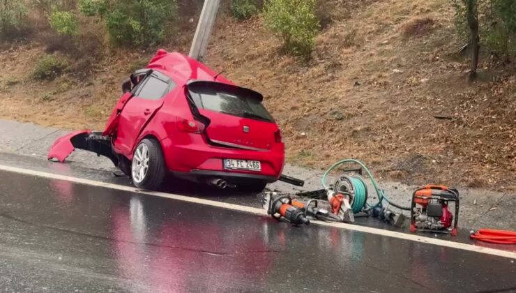 Aydınlatma direğine çarpan otomobilin sürücüsü öldü
