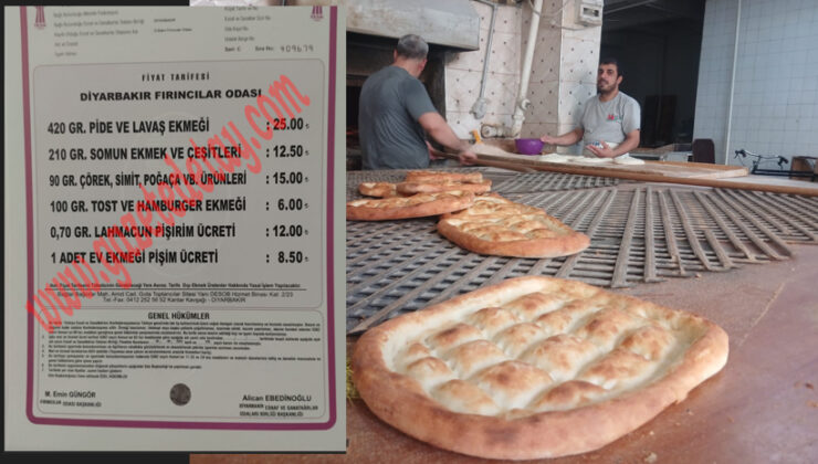 Diyarbakır’da ekmeğe zam: Somun 12.5 TL, pide 25 TL oldu